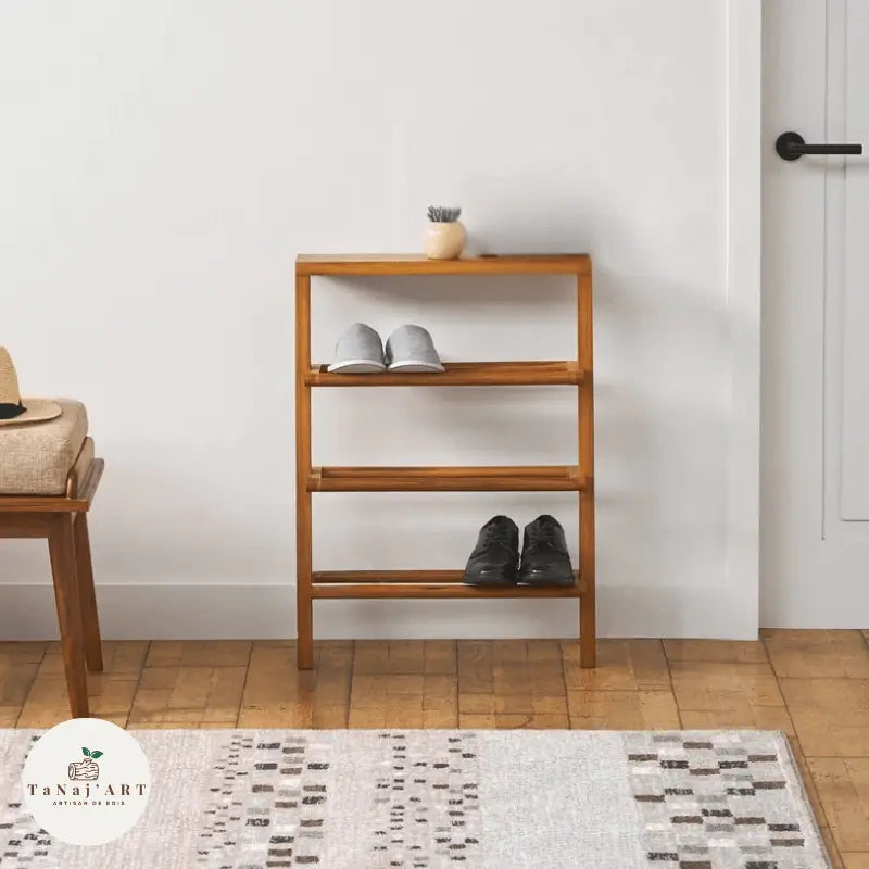 Porte-Chaussures Mural en Bois Naturel