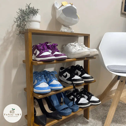 Porte-Chaussures Mural en Bois Naturel